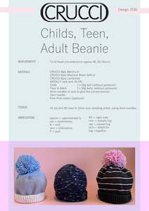 Winter 2020 Pattern Collection: Childs, Teen & Adults Beanie Pattern
