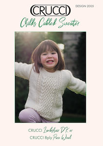 Winter 2020 Pattern Collection: Crucci Knitting Pattern 2005 Child's Cabled Sweater