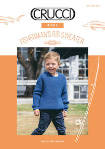 2022 Pattern Collection: Crucci Knitting Pattern 2111 Kids Fisherman's Rib Sweater