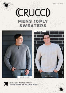 Mens Patterns: Crucci Knitting Pattern 1916 Mens 10ply Sweaters
