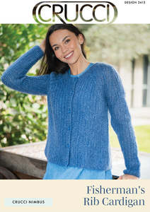 Cardigan Patterns: Crucci Knitting Pattern 2413 Fishermans Rib Cardigan