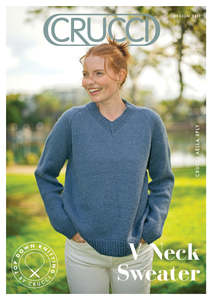 New Collection: Crucci Knitting Pattern 2411 V-Neck Top Down Sweater