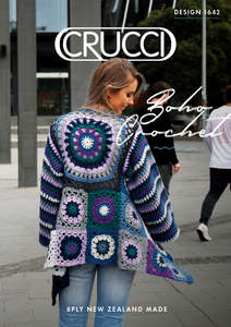 Winter 2018 Patterns: Crucci Knitting Pattern 1642 Women's Boho Crochet Jacket