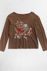 Y2K Beaded Floral Long Sleeve (Large)