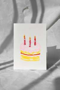 Under 30: Birthday Cake Risograph Card