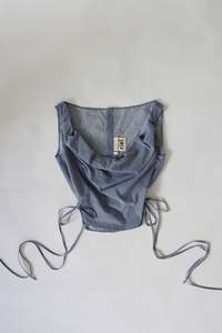 Something Special: Awa Top - Navy Patterned