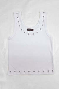 White Eyelet Tank by Sleeping Profit (XS-L)