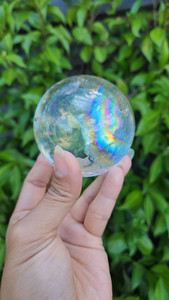 Products: Clear quartz sphere with rainbow CrystaLandnz