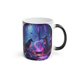 Products: Amethyst Witchie and her Wolf Companion Mug CrystaLandnz