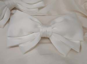 Hair Pieces: Micaela - silky bridal satin bow hair clip