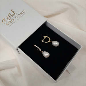 Hoop Heaven: Eleanor - freshwater pearls latchback stud drop earrings