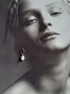 Hoop Heaven: Traci - freshwater pearls cascading silver-tone oval hoop (medium) drop earrings