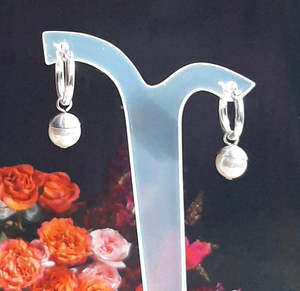 Hoop Heaven: Sophie - crystal round pearl drop and sterling silver hoop earrings