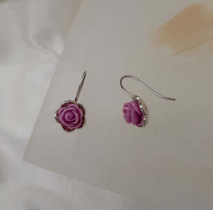 Flower Picks: Flora - sterling silver and acrylic flower drop earrings