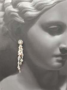 Cascading Cool: Mariah - natural organic shaped freshwater pearls cascading stud earrings