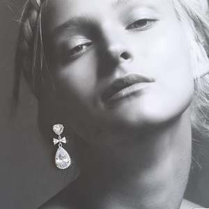 Yvette - Cubic Zirconia crystal clear heart, bow and pear shaped drop silver-ton&hellip;