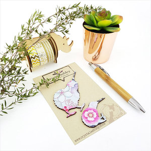 Products: Mini Kiwi 2 - Blue Floral (mnmkw2bf)MDF Minis