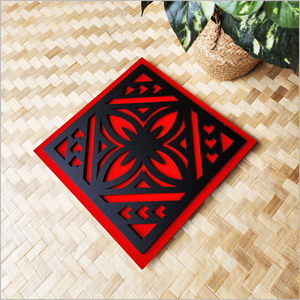 Products: 2 Tone Square Tapa 2 Black Acrylic + Red ACM (2tstp2rb)Art Squares