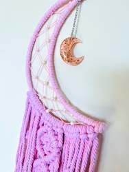 Dream Catchers: Crescent Moon Macrame Wall Hanger