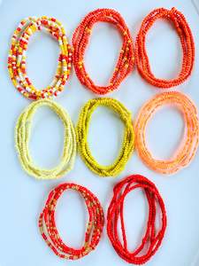waist beads: Waist Beads Reds Oranges & Yellows 80cm