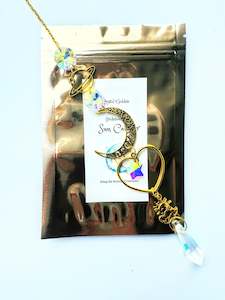 Iridescent Gold Heart Sun Catcher