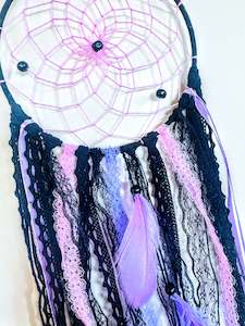 dream catcher: Pink & Purple Single Ring Dream Catcher.
