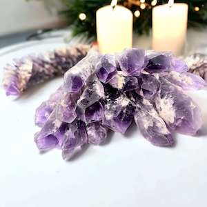 Rough Raw Crystals: Amethyst Root Points.