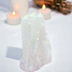 Crystal Points Spheres Clusters: Angel Aura Quartz 37g