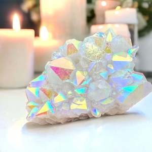 Crystal Points Spheres Clusters: Angel Aura Quartz 208g