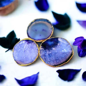 Key Rings: Agate Gold Edge Pop Socket.