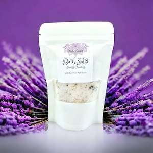 White Sage Smudge Supplies: Cleansing Bath Salts with Black Obsidian.