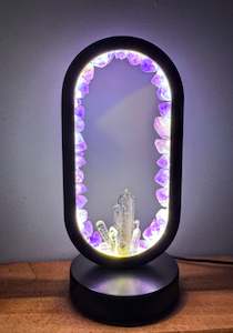 Amethyst Flower & Clear Quartz Lamp