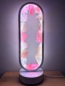 Usb Light Bases: Rose Quartz & Pink Aura Quartz Lamp.(resin coated)