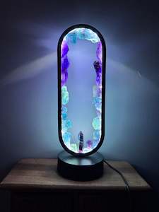 Usb Light Bases: Fluorite  Lamp #1 ( resin coated)