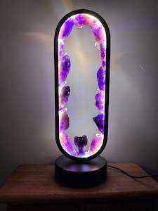 Amethyst Lamp With Angel ( resin coated)