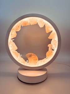 Usb Light Bases: White Rose Quartz Portal Lamp With Moon