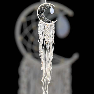 Crescent Moon Macrame Wall Hanger.