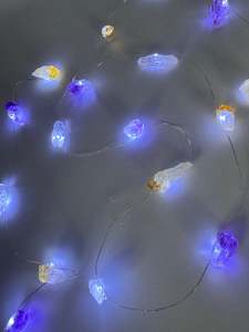 Clear Quartz Amethyst & Citrine Fairy Lights 2M Cool