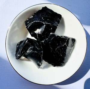 Rough Raw Crystals: Black obsidian