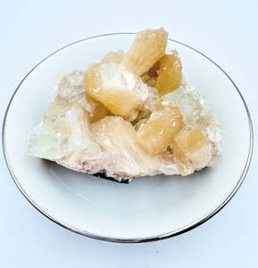 Crystal Points Spheres Clusters: Apophyllite with  Stilbite Cluster #17