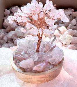 Rose Quartz & Rose Quartz Tree Cluster Lamp/LG