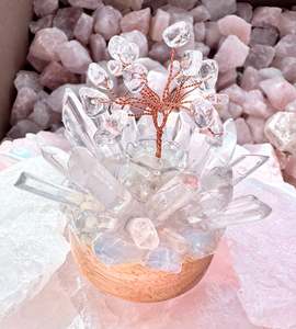 Crystal Cluster Lamps: Clear Quartz Tree & Points Cluster Lamp/SM