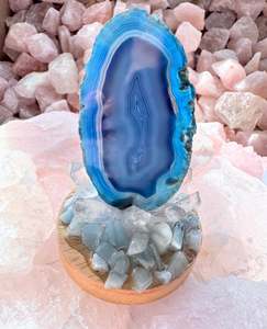 Blue Agate Cluster Lamp /SM