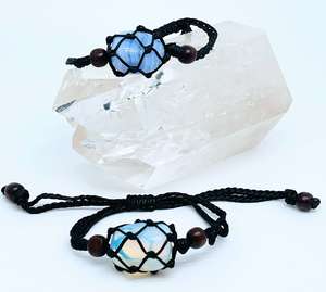 Macrame crystal net Bracelet/Anklet.