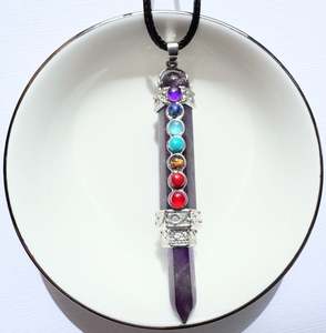 Chakra Crystal pendants large.