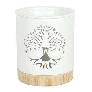 Aromatherapy: White Tree of Life Cut Out Oil Burner