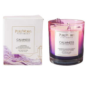 Candles: Calmness Lavender with Amethyst Crystal Energy Candle 200g