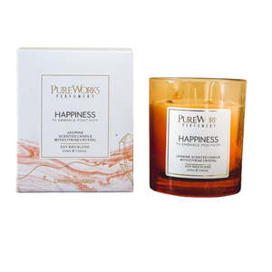 Happiness Jasmine with Citrine Crystal Energy Candle 200gm