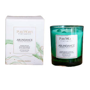 Abundance Sandalwood with Jade Crystal Energy Candle 200gm