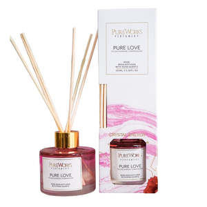 Diffusers: Pure Love Rose Reed Diffuser with Rose Quartz Crystal Energy